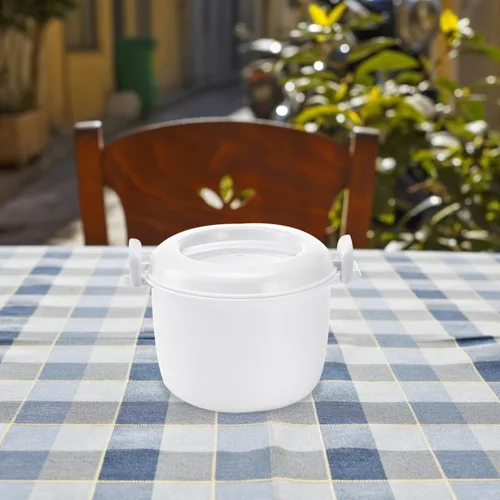 Vista 7 de Hemoton Arrocera para microondas, pequeña olla multifuncional para microondas para arroz, verduras, pasta, electrodomésticos de cocina de grado