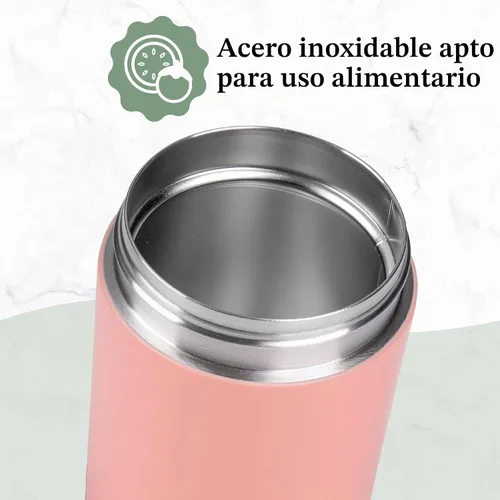 Vista 6 de Goodful Tarro de comida de acero inoxidable, recipiente de almacenamiento de alimentos aislado con sello al vacío de doble pared con asa de Rubor
