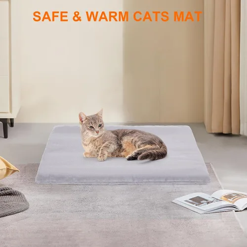 Vista 7 de Casa para gatos al aire libre, resistente a la intemperie, aislada, para gatos con cojín acogedor, refugio elevado para gatos al aire libre