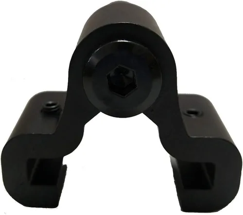 Vista 5 de LWZH Topes de puerta de acero negro para puerta corredera de granero Kit de rodillos de riel 2 Pack