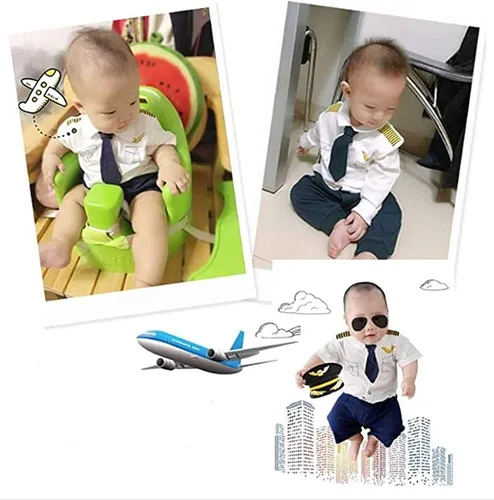 Vista 3 de Bebé piloto para niños niñas Halloween uniforme Cosplay traje traje