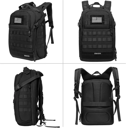 Vista 7 de MOSISO Mochila táctica, mochila militar de 2 capas, mochila de asalto de 3 días, mochila al aire libre, senderismo, caza, campamento, entrenamiento