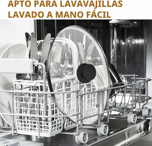 Vista 5 de Tapa de vidrio para sartenes de hierro fundido de 9.5 pulgadas, tapas templadas de 9.4 in para hornos holandeses, cubierta de sartén de 9.5 pulgadas