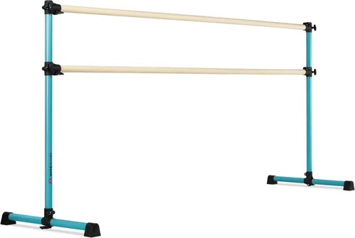 Vista 14 de Barra de ballet portátil independiente doble Vita Barre, Prodigy, de madera Altura ajustable, hecha en EE. UU., equipo de ejercicio para casa