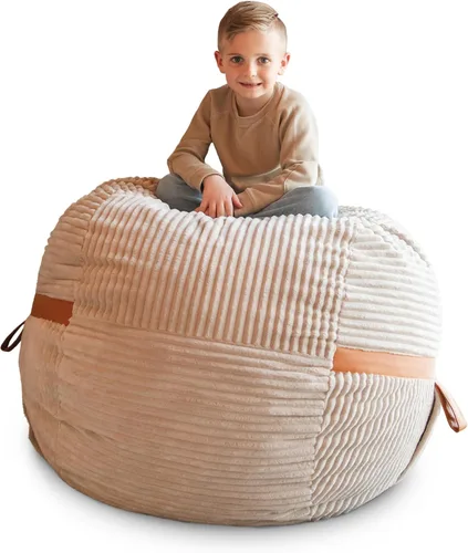 Vista 43 de Big Joe Fuf Silla Puf de Espuma de 5 Pies de Tamaño Extra Grande con Funda Extraíble para Niños, Adolescentes, Adultos, Onyx Lenox, Poliéster Tejido
