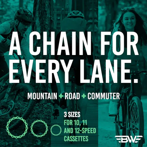 Vista 6 de USA Cadena de bicicleta de 10 velocidades, compatible con bicicletas de carretera y MTB con casetes de 10 velocidades, 116 eslabones