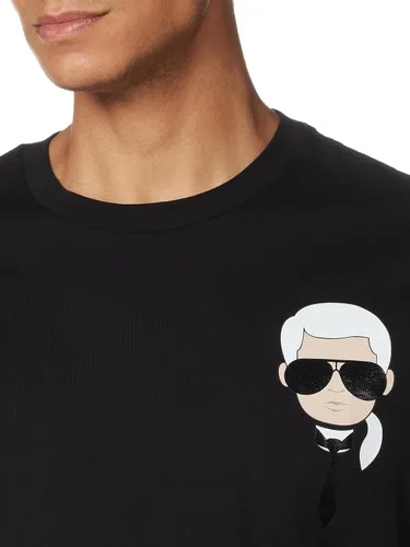 Vista 3 de Karl Lagerfeld Camiseta clásica Karl Character para hombre Negro