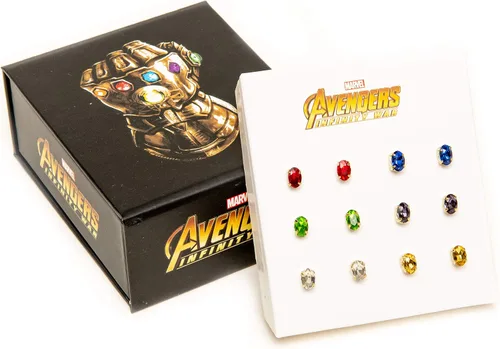 Vista 8 de Marvel Avengers Infinity War Endgame - Pendientes de tuerca de piedra infinita, juego de 6