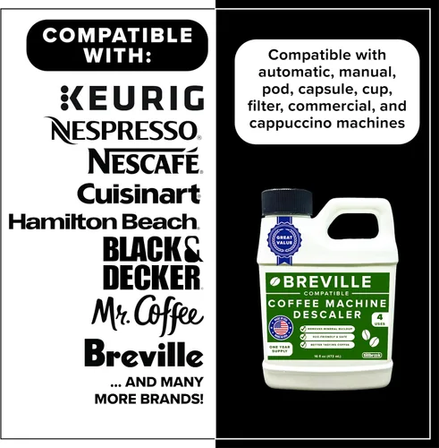 Vista 3 de Tillbrook Breville - Descalcificador compatible con máquina de café expreso, suministro de 1 año, descalcificador concentrado para Breville