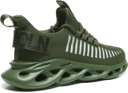 Vista 4 de GSLMOLN - Zapatos de deporte para hombre, transpirables, ultra ligeros, casuales, deportivos, de moda, para gimnasio, sin cordones