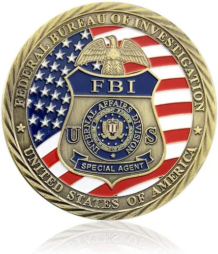 Vista 2 de Moneda de desafío militar del FBI de los Estados Unidos Colección de monedas de San