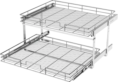 Vista 11 de LOVMOR Organizador de gabinete extraíble de 5.5 pulgadas de ancho x 21.5 pulgadas de profundidad, estantes extraíbles para armario de cocina