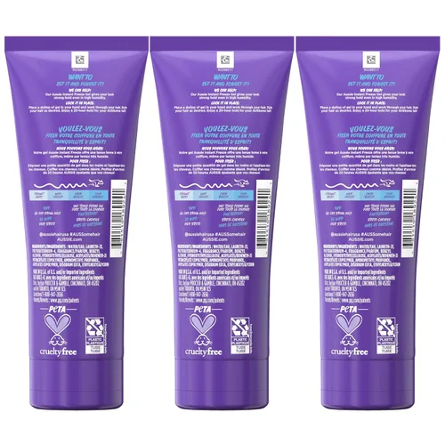 Vista 9 de Gel para el cabello de Aussie «Instant Freeze», con aceite de jojoba, algas marinas y aloe australiano, 7 onzas líquidas (paquete triple)