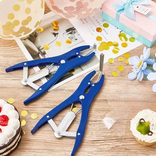 Vista 5 de Paquete de 2 herramientas para rellenar globos, alicates expansores de globos con apertura elástica de 4 vías para rellenar pétalos de lentejuelas