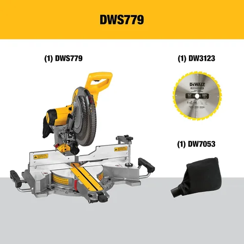 Vista 4 de DEWALT Sierra ingletadora compuesta deslizante, 12 pulgadas (DWS779)