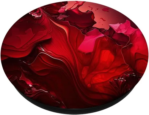 Vista 2 de Tinta ROJA Abstracta Ilustración Teléfono Popper Mármolado PopSockets Estándar PopGrip
