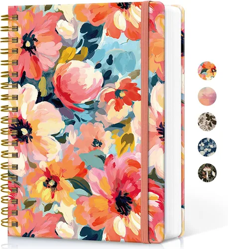 Vista 18 de Cuaderno rayado en espiral para el trabajo, 300 páginas gruesas B5 (7.1 x 10 pulgadas), diario a rayas universitarias para mujeres y escritura