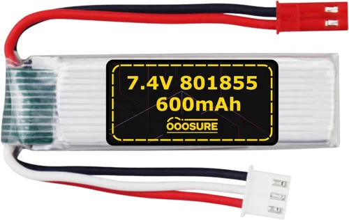 Vista 6 de Batería de 7.4V 600mAh 801855 compatible con WLtoys Toys XK A280 A160 A300 RC Airplane, P51 Mustang 4 canales 6G/3D sin escobillas 2.4G avión