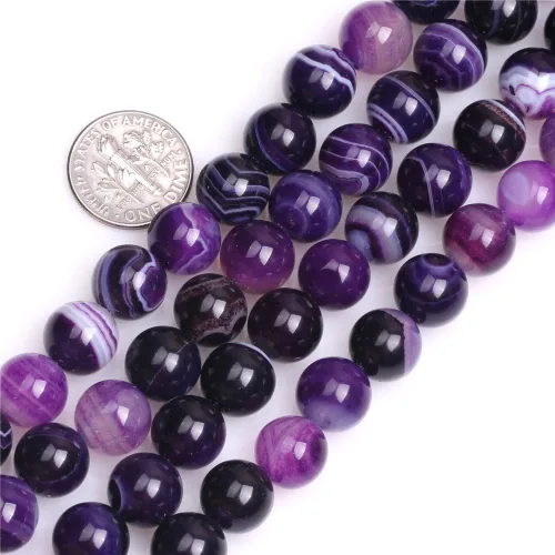 Vista 5 de Cuentas sueltas, gemas de ágata redondas facetadas naturales para realizar joyería a mano en grandes cantidades, bricolaje. Una tira: 15 pulgadas