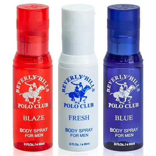 Vista 9 de Beverly Hills Polo Club Set de regalo de spray corporal de lujo para hombre, 3 aromas de colonia de diseñador de 3 x 3 onzas para una frescura