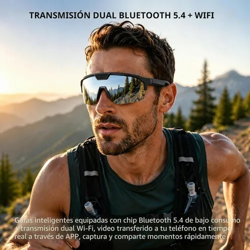 Vista 6 de Vidrios inteligentes de AI con cámara, gafas de grabación de video con EIS Anti-Shake