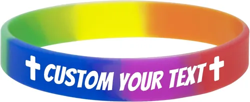 Vista 10 de Custom Rubber Bracelets – 0.5” Wide Personalized Silicone Wristbands for Parties, Awareness, Events & Celebrations