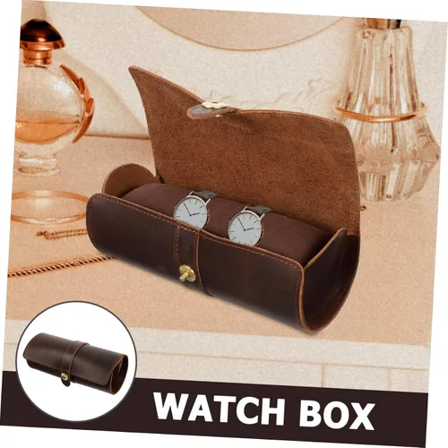 Vista 7 de 1 caja de reloj de cuero soporte de pulsera almohadas reloj reloj inteligente para hombre hombres relojes caso retro mujeres reloj bandas viaje