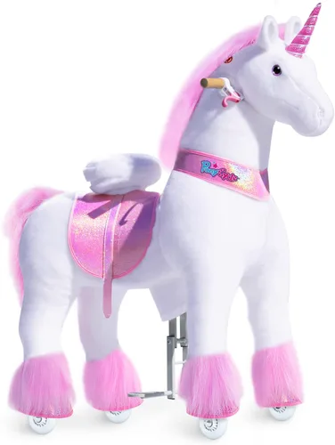 Vista 23 de PonyCycle Caballo de paseo para niños pequeños de 3 a 4 años con freno, sin batería (30 pulgadas de altura/tamaño 3 modelo clásico U) poni mecánico