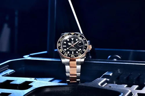 Vista 2 de BY BENYAR Pagani Design Men GMT Automatic Watches-Fashion Stainless Steel Mechanical Watch-Sapphire Glass Lens Watch Men