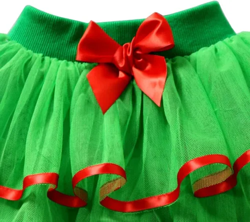 Vista 3 de Falda tutú de tutú de tul de tortuga y conejo para niñas pequeñas y grandes.