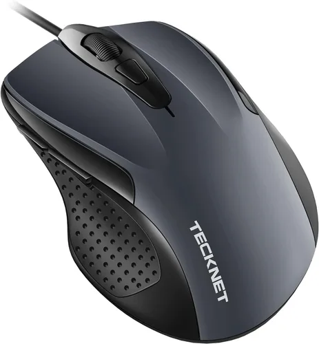 Vista 7 de TECKNET Ratón USB con Cable, Ratón de 6 Botones con Cable para Computadora con 4 DPI Ajustables, Ratones Ópticos para Computadora con Diseño
