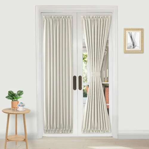 Vista 78 de DWCN Cortinas para Puertas Francesas – Cortinas opacas térmicas con bolsillo para barra para puertas con ventana de cristal, puertas de cocina