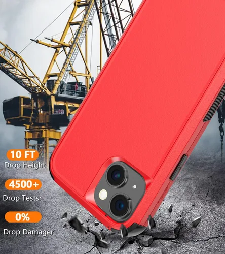 Vista 4 de Diverbox Funda para iPhone 15 Plus - Rojo