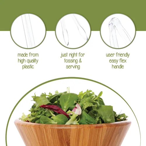 Vista 6 de Plasticpro Pinzas desechables de plástico para servir de 12 pulgadas, duraderas, resistentes, utensilios de servicio premium, transparentes, paquete