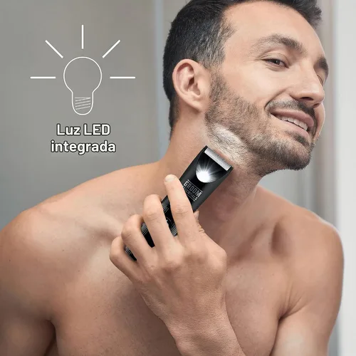 Vista 3 de Recortadora de pelo recargable impermeable para barba y cuerpo para hombres