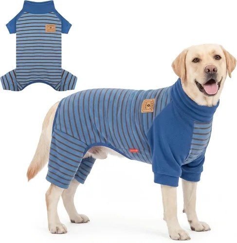 Vista 14 de KYEESE Pijamas para perros pequeños – Suéter elástico de cuello alto, abrigo de material súper suave y cálido con corbatín, pijama para perro