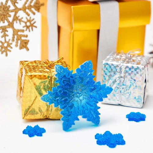 Vista 6 de Boao Molde de silicona de copo de nieve de Navidad, molde de fondant de caramelo de chocolate para hornear, molde de postre para decoración