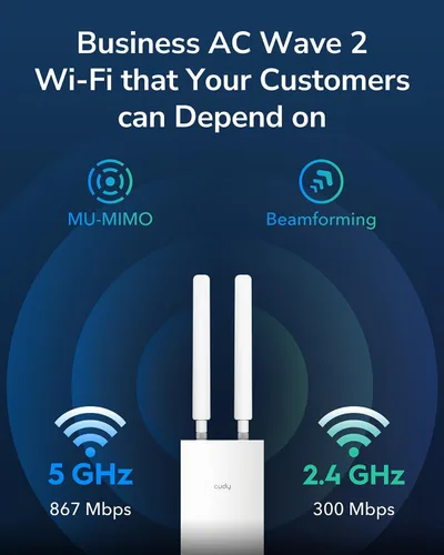 Vista 3 de Cudy AC1200 Extensor de alcance Wi-Fi, IP65, PoE, malla, OpenWRT, RE1200 para exteriores OpenWRT-Ready, 867+300 Mbps wifi 5, adaptador PoE de 24V
