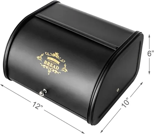 Vista 2 de SOTECH Caja de Pan Vintage para Cocina, Contenedor de Estilo Metálico Liviano de Grado Alimentario para Cubo de Almacenamiento en Encimera, Caja