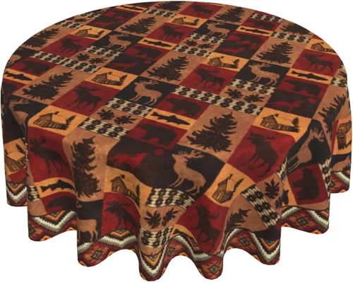 Vista 67 de Giwawa Mantel de Mesa Redondo con Bandera de EE. UU., Mantel Americano con Estrellas, Mariposas, Círculo, 152 cm. Mantel del 4 de julio, Día