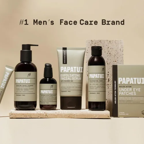 Vista 8 de PAPATUI by Dwayne Johnson Exfoliante facial para hombre, limpiador facial sin perfume, suaviza la textura de la piel, líneas finas y arrugas