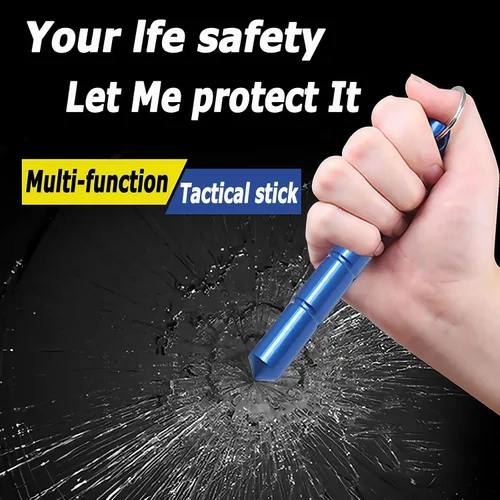 Vista 3 de Kubaton - Llavero de autodefensa, juego de llaveros de seguridad para mujeres, mujeres y niñas, llavero Kubaton de aluminio de palo corto de vidrio