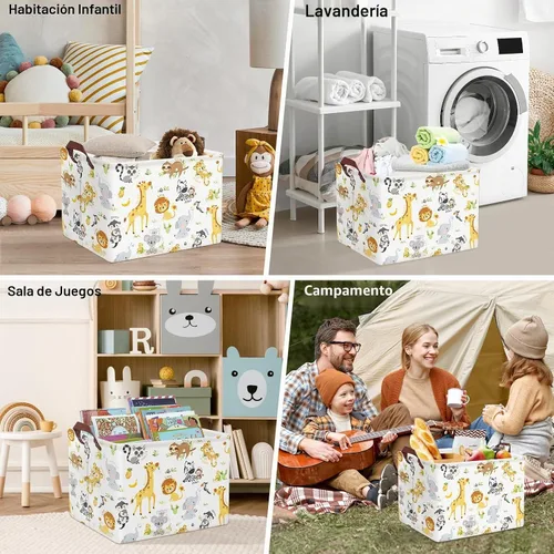 Vista 7 de Clastyle Cesta rectangular de almacenamiento para bebé, grande, plegable, para juguetes, cuarto del bebé, aula, libros, estantería, toalla de ducha