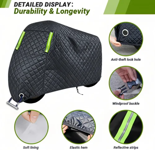 Vista 4 de Hail Protector Motorcycle Cover for Yamaha FZ1, Heavy-Duty Motorbike rain Covers Keep Vehicle Clean ，Scratch-Resistant Flame-Retardant Snow-Proof
