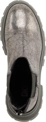 Vista 4 de DKNY Botas de combate de cuero liso metálico para mujer