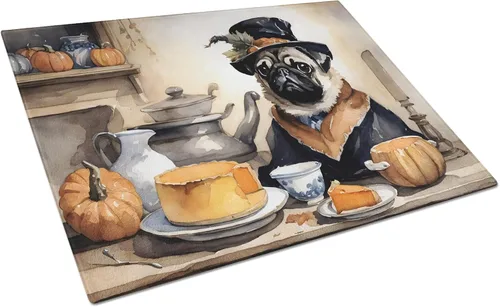 Vista 105 de Caroline's Treasures DAC1720LCB Affenpinscher - Tabla de cortar de vidrio con calabazas para cocina de otoño, grande, decorativa, de vidrio