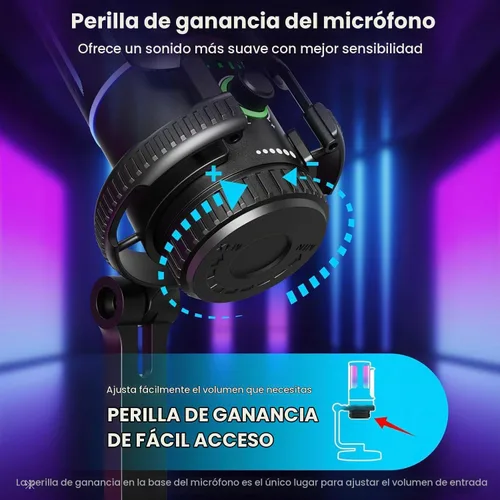 Vista 5 de Micrófono para juegos SINWE con cancelación de ruido y control de ganancia