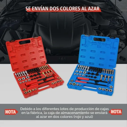 Vista 8 de Juego de 48 herramientas de reparación de roscas UNC/UNF/Kit de reenhebrado de rosca métrica Kit de restaurador de roscas antioxidante con 24