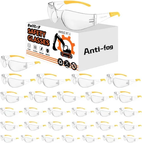 Vista 10 de Salfboy Anti Fog Wraparound Safety Glasses Bulk, ANSI Z87.1 Certified for Construction, Yard Work, Laboratories