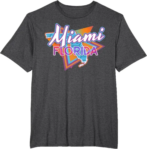 Vista 17 de Camiseta retro vintage de Miami Florida, Negro, S